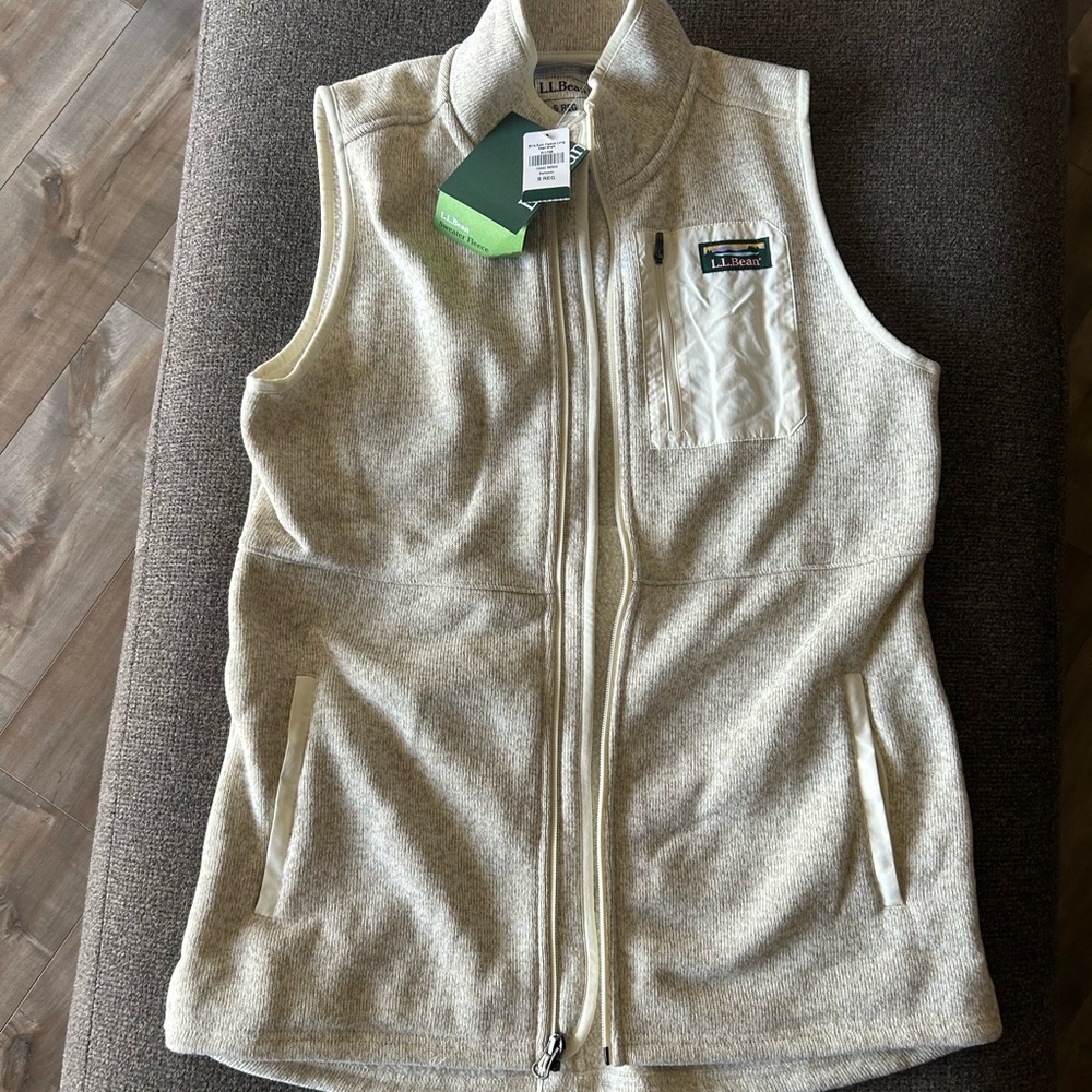 L.L. Bean Beige Fleece Vest